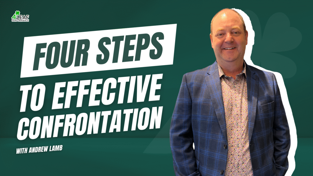 image with text: "four steps to effective confrontation"