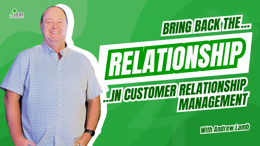 image with text: "bring back the relationship in customer relationship management"
