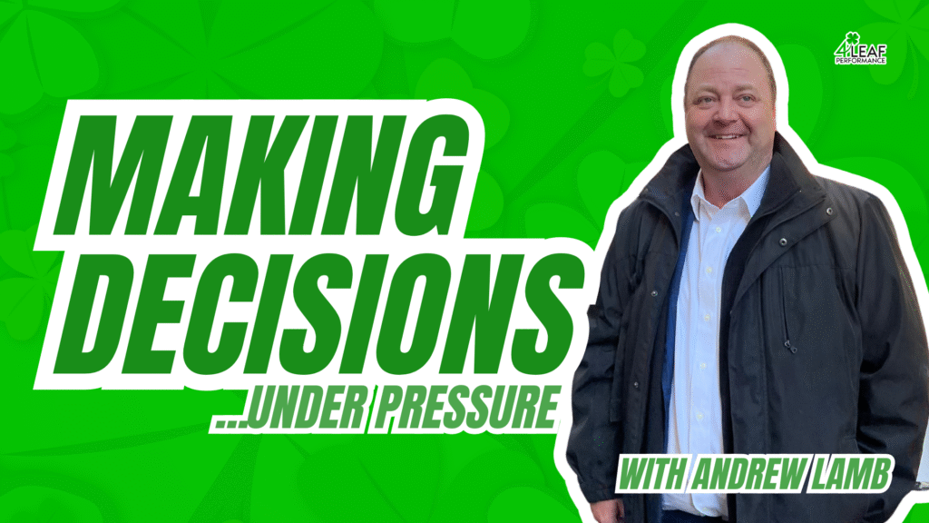 image with text: "making decisions under pressure"