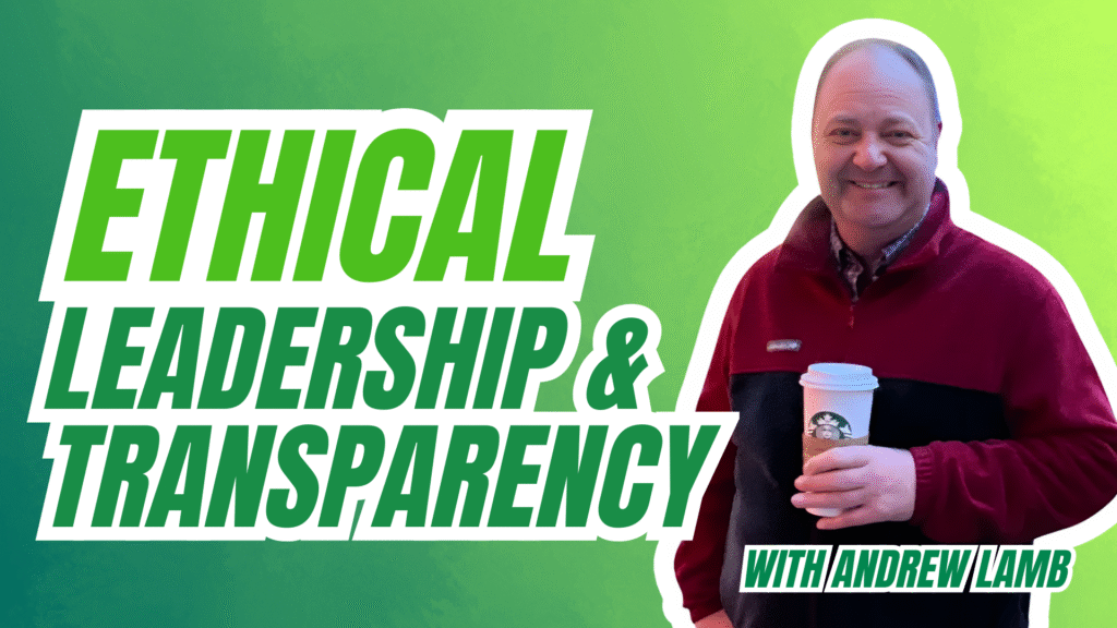 image with text: "ethical leadership and transparency"