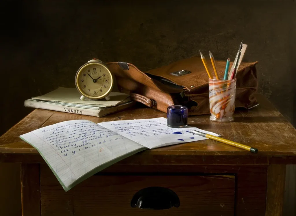 pens, paper, and ink, showcasing a writing hobby -- a great example of a way to balance life and work