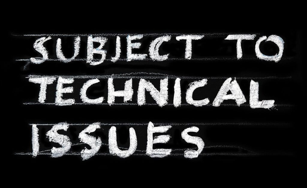image with text: "subject to technical issues"