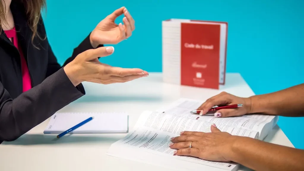business executives discussing company downsizing