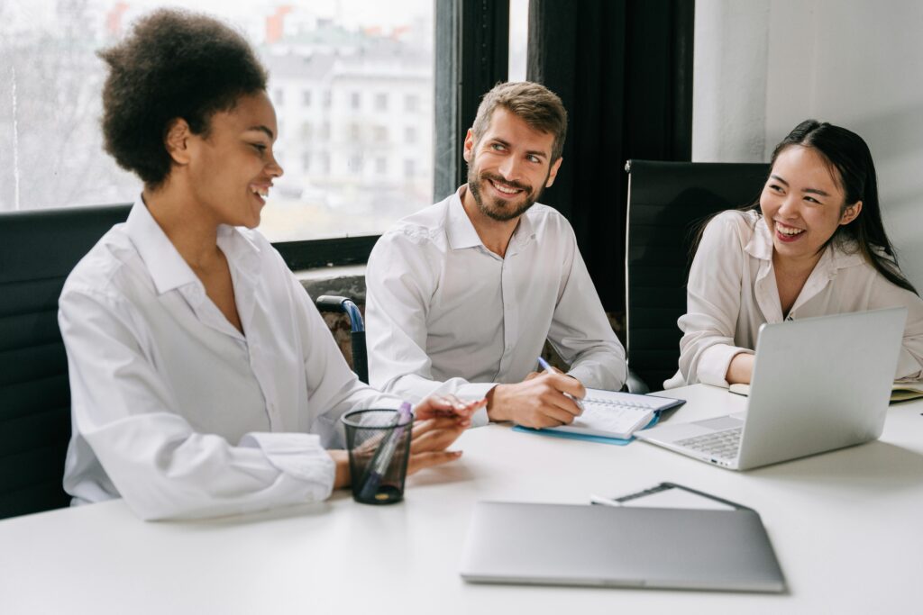 Happy faces during the meeting